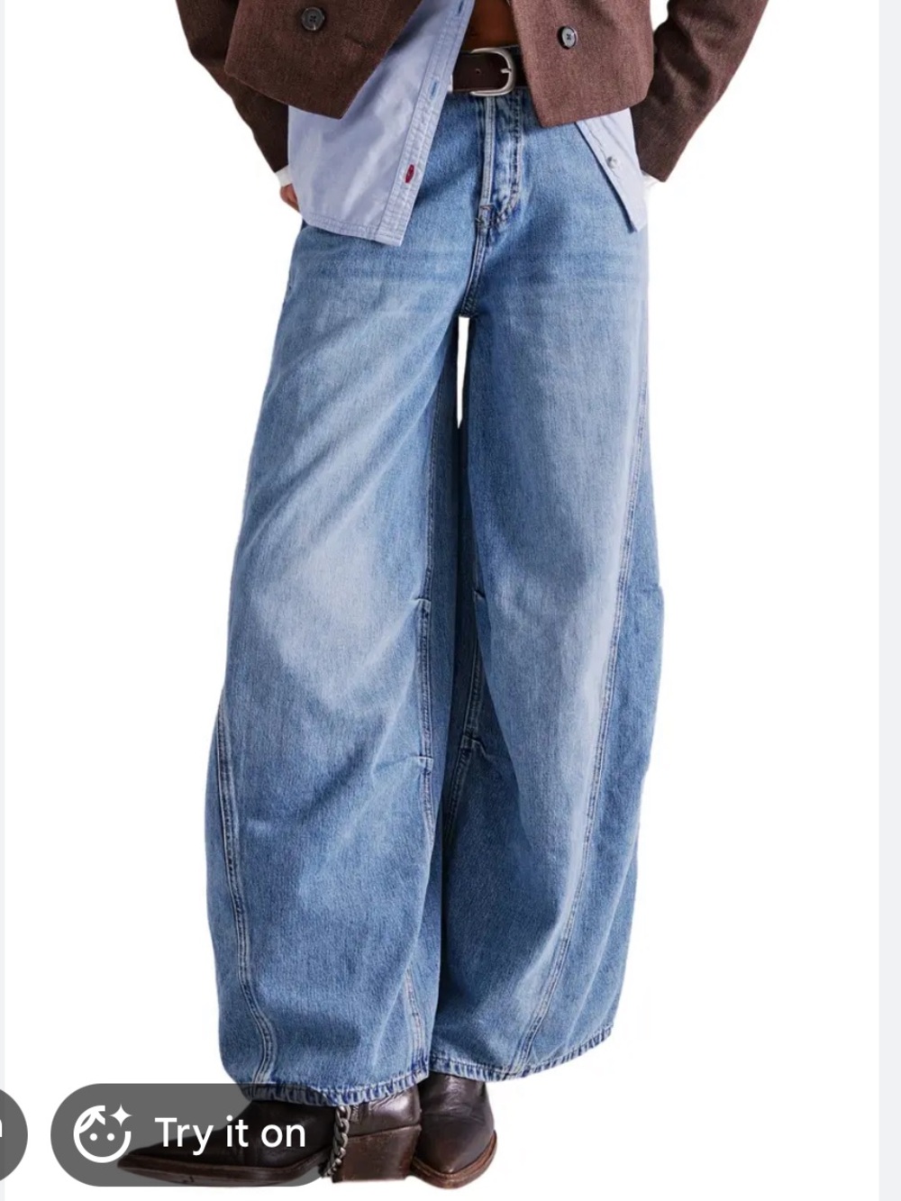 Free People We The Free Westward Demi Barrel WideLeg Jeans - Picture 3 of 10